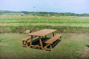 Teak Gartentisch Java 240 x 100 + 2 Teak Gartenbänke Java 240
