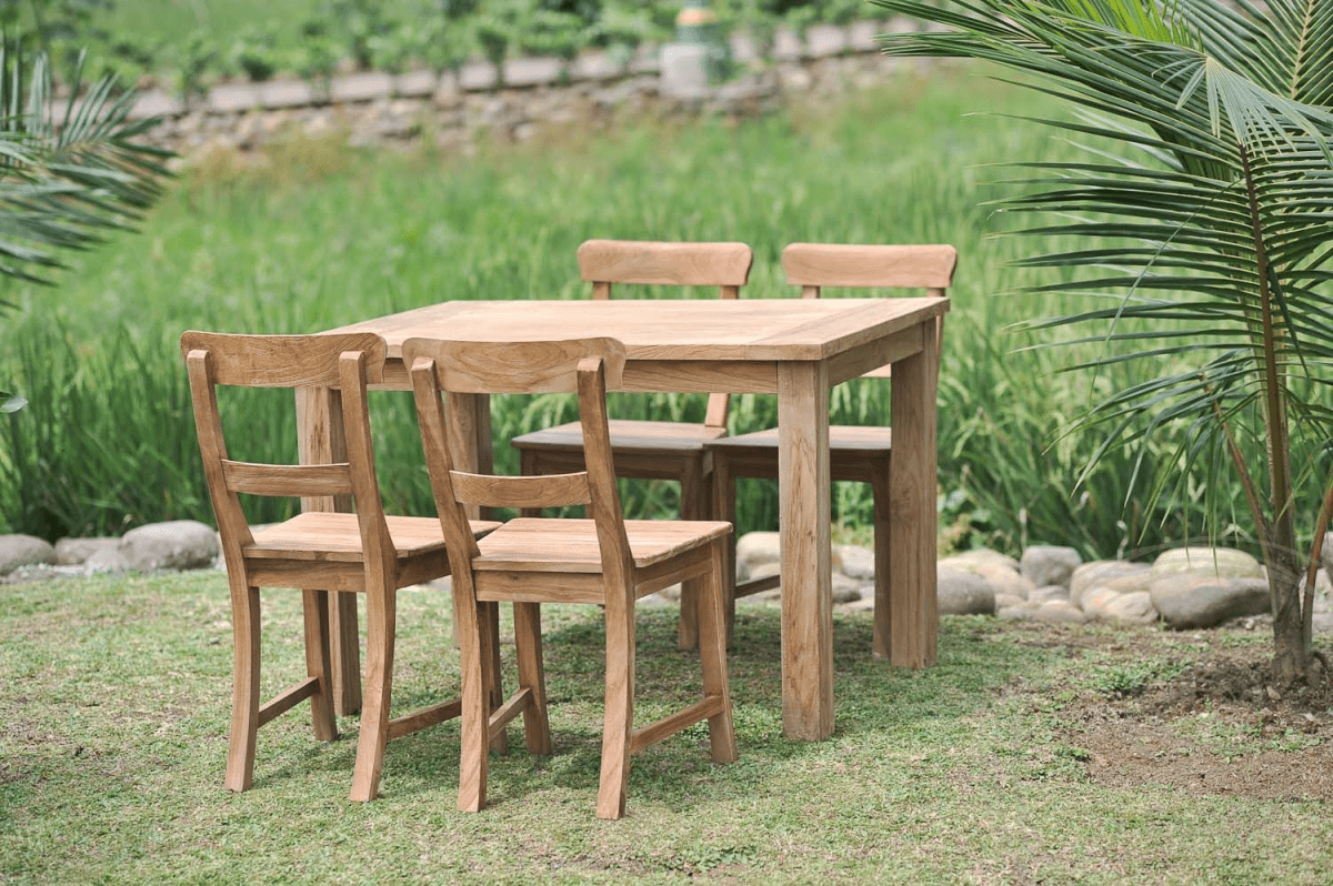 Teak Gartentisch 120x80cm + 4 Stühle