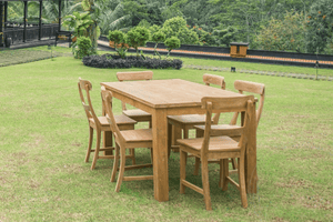 Teak Tisch 160x90 + 6 Stühle
