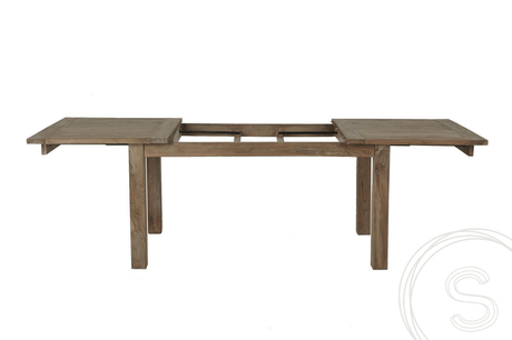 Teak Tisch Ausziehbar 160-210-260x90 + 10 Stühle