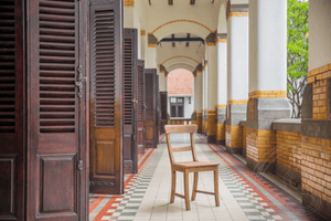 Teak Tisch 80x80 Rustikal + 2 Stühle