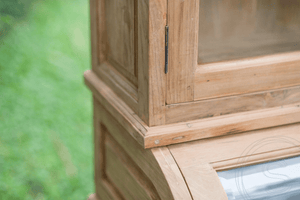 Teak grutterskast 110cm met bolle kleppen - Souren Meubels