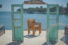 Teak Gartentisch 200 x 90 + 6 Gartenstühle Stacking