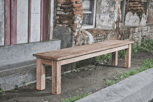 Teak bank 220cm oud hout - Souren Meubels