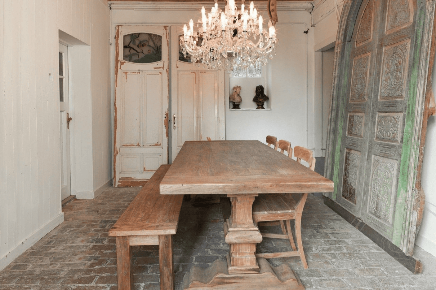 Teak bank 200cm oud hout - Souren Meubels