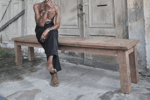 Teak bank 180cm oud hout - Souren Meubels