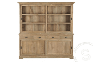 Teak vitrinekast 180cm - Souren Meubels