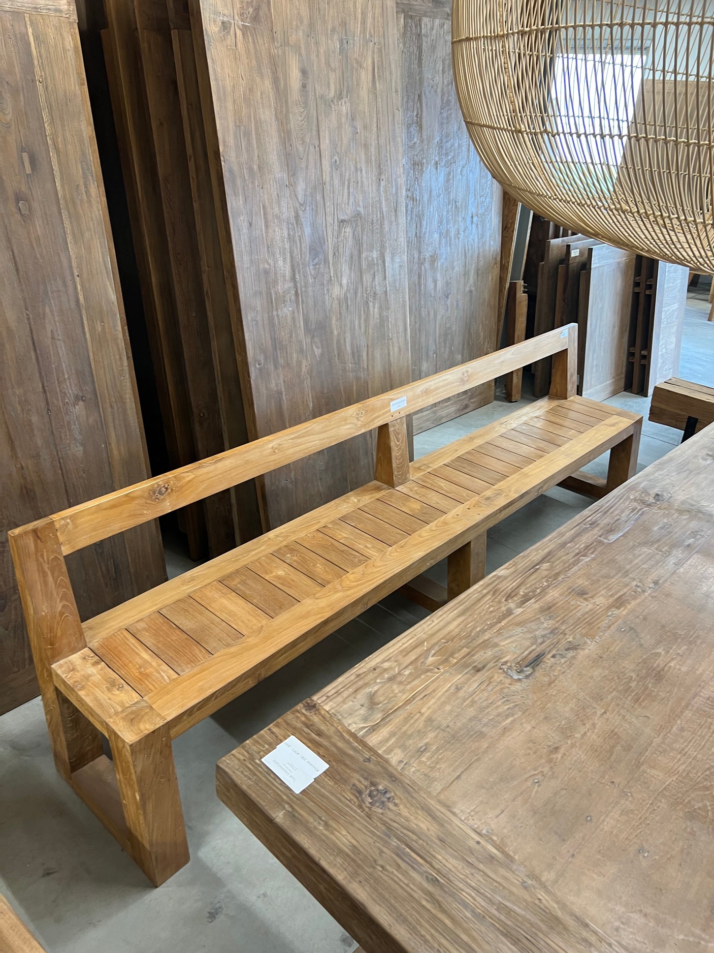 Teak-Bank mit Rückenlehne - 280x45x80cm