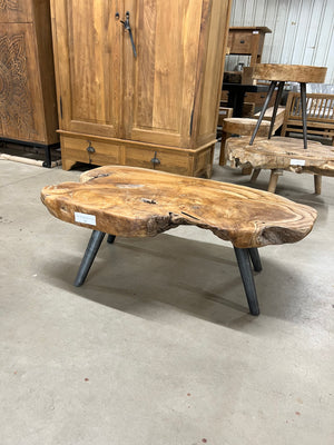 Teak-Wurzel-Couchtisch Stahlbein - 102x60x40cm