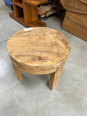 Teak-Couchtisch Holzbein 50cm Durchmesser - 50x50x46cm