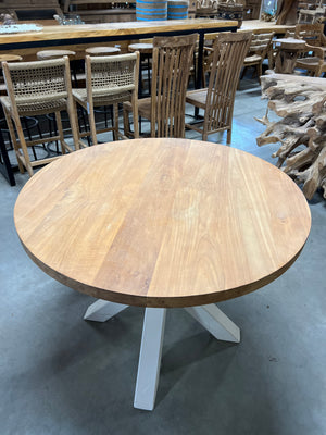 Runder Teak-Tisch 100cm Durchmesser - 100x100x77cm