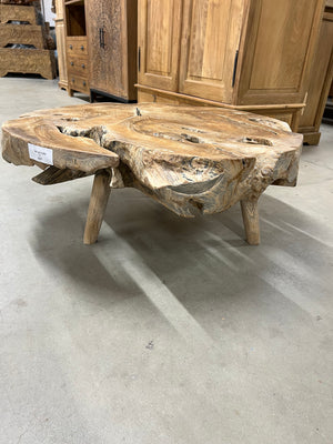 Teak-Wurzel-Couchtisch 90cm Durchmesser - 90x90x39cm