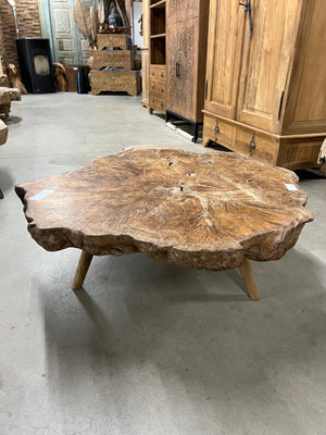 Teak-Wurzel-Couchtisch 100cm Durchmesser - 100x100x40cm