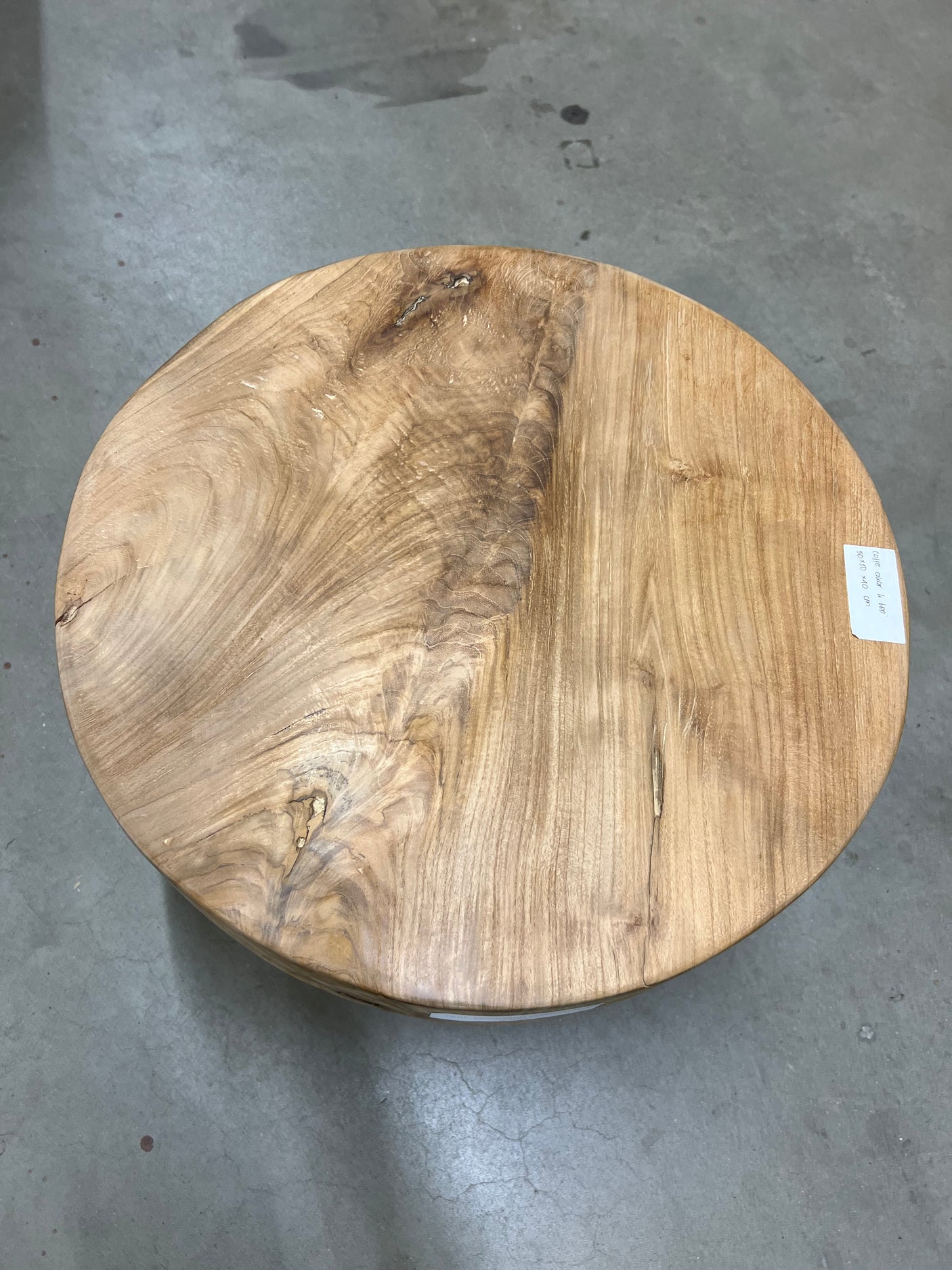 Teak-Couchtisch Stahlbein 50cm Durchmesser - 50x50x40cm