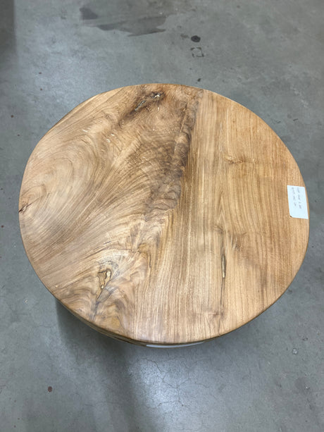 Teak-Couchtisch Stahlbein 50cm Durchmesser - 50x50x40cm