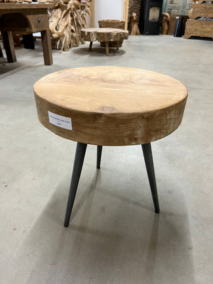 Teak-Couchtisch Stahlbein 50cm Durchmesser - 50x50x55cm