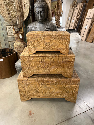 Teak-Blumentruhe M - 80x40x39cm