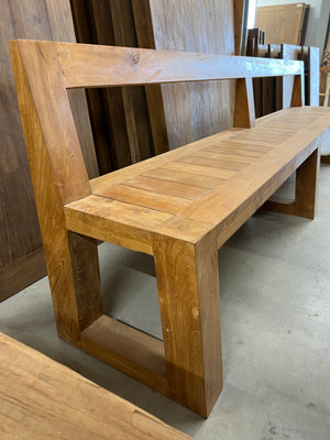 Teak-Bank mit Rückenlehne - 280x45x80cm