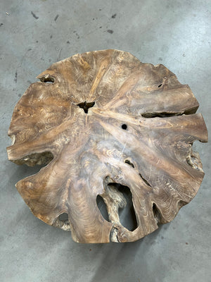 Teak-Wurzel-Couchtisch 90cm Durchmesser - 90x90x38cm