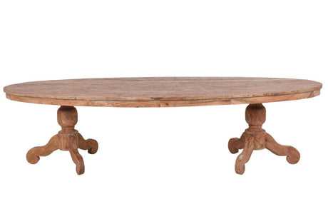 Ovaler Teakholz Tisch 300x120 cm Altholz - Souren Furniture (CH)