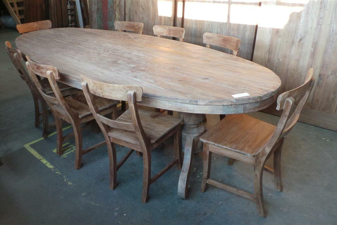 Ovaler Teakholz Tisch 300x120 cm Altholz - Souren Furniture (CH)