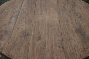 Teak tafel rond 120cm oud hout - Souren Meubels