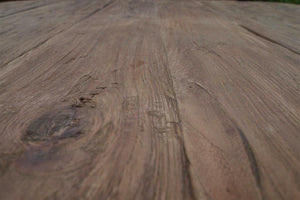 Teak tafel rond 120cm oud hout - Souren Meubels