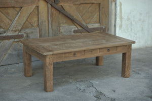 Teak Couchtisch Schubladen 110 x 70 Rustikal