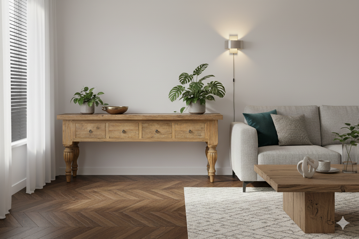 Teak Wandtisch Reclaimed