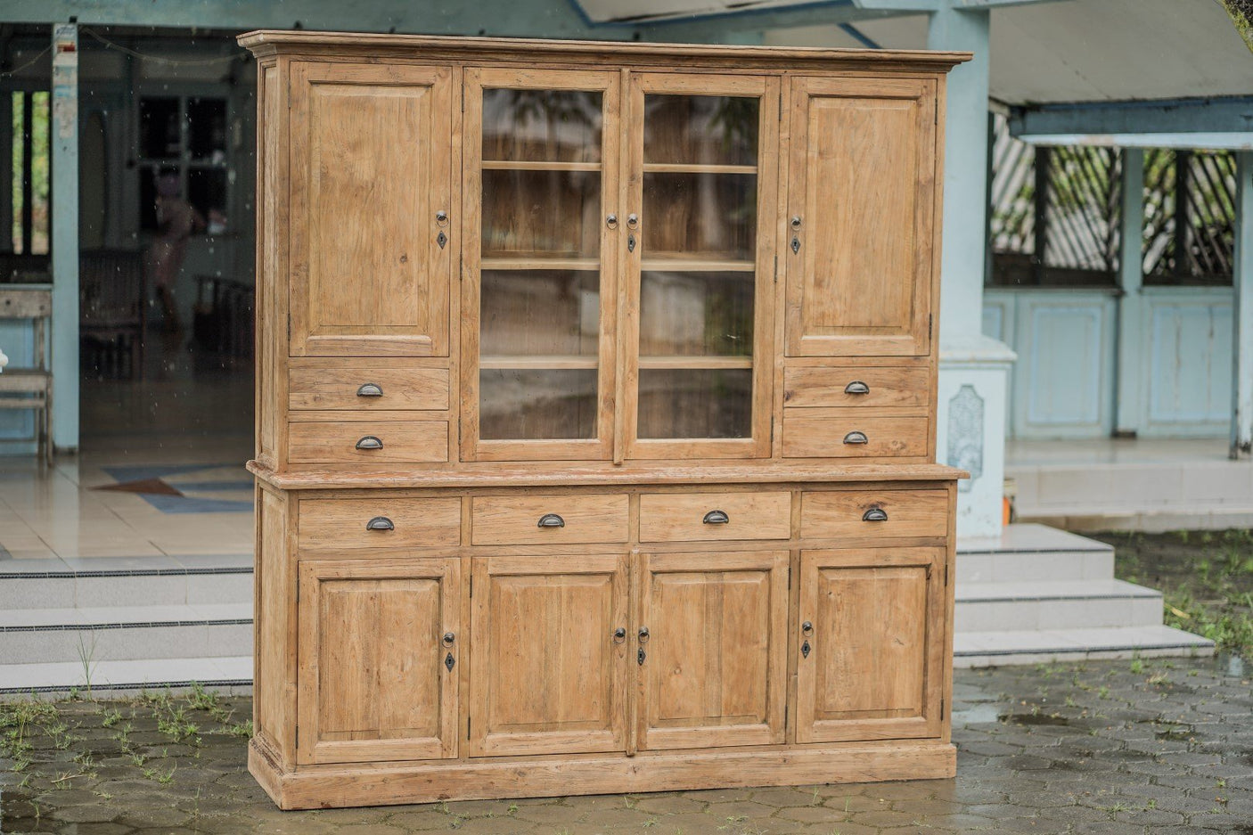 Teak buffetkast 220cm rustiek - Souren Meubels