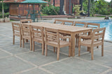 Teak Gartentisch 280x100 cm mit 10 Stationsstühlen - Souren Furniture (CH)