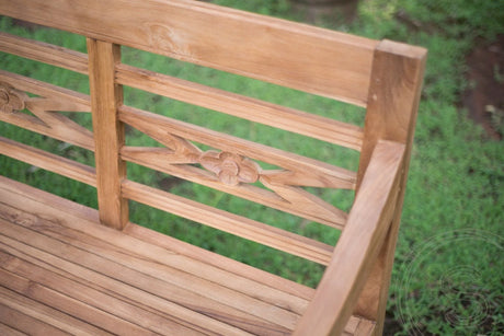 Teak Bahnhofsbank 2 Sitzer