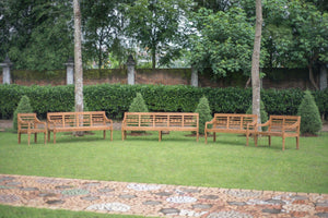 Teak Bahnhofsbank 3 Sitzer