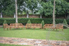 Teak Bahnhofsbank 2 Sitzer