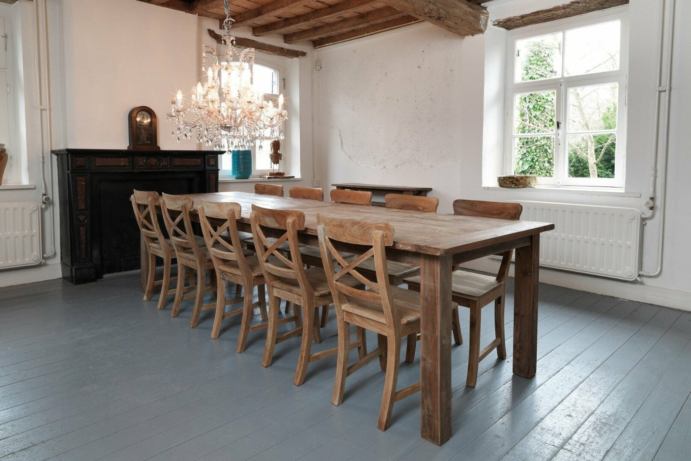 Teak stoel Mariotto met kruis - Souren Meubels