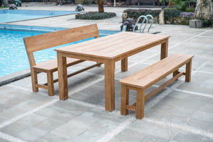 Teakholz Bank 160cm Sandaran