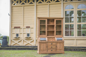 Teak grutterskast 160cm met bolle kleppen - Souren Meubels