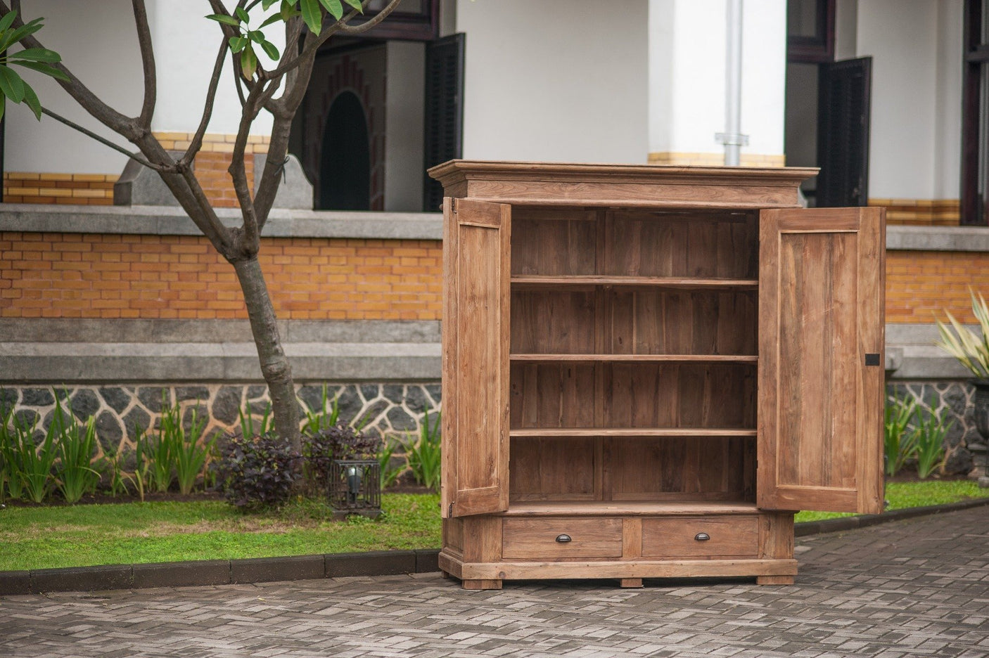 Teak kast 170cm oud hout XL - Souren Meubels