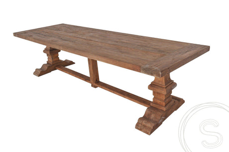 Teak kloostertafel 320x110 - Souren Meubels
