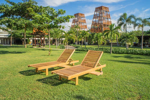 Teak Liege mit Rollen