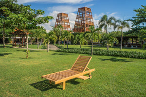 Teak Liege mit Rollen