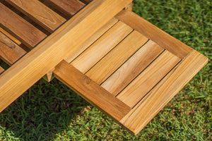 Teak Liege mit Rollen