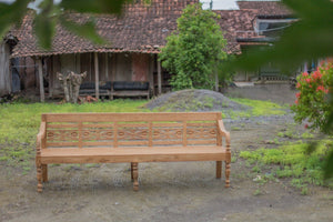 Teak stationsbank 240cm speciaal - Souren Meubels