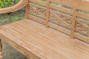 Teak stationsbank 240cm speciaal - Souren Meubels