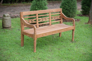 Teak Bahnhofsbank 3 Sitzer