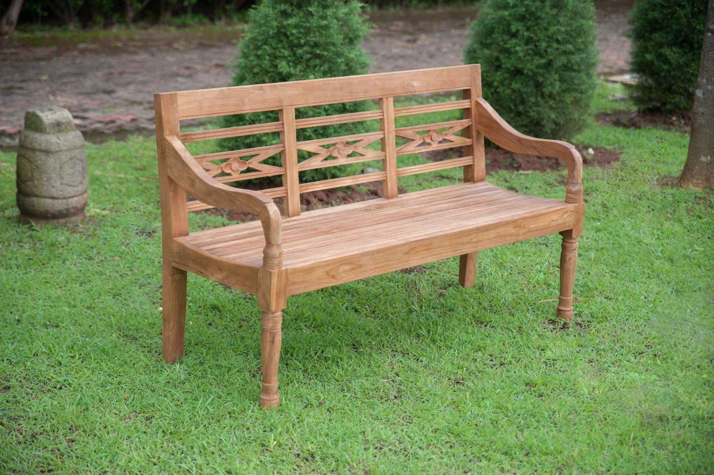 Teak Bahnhofsbank 3 Sitzer