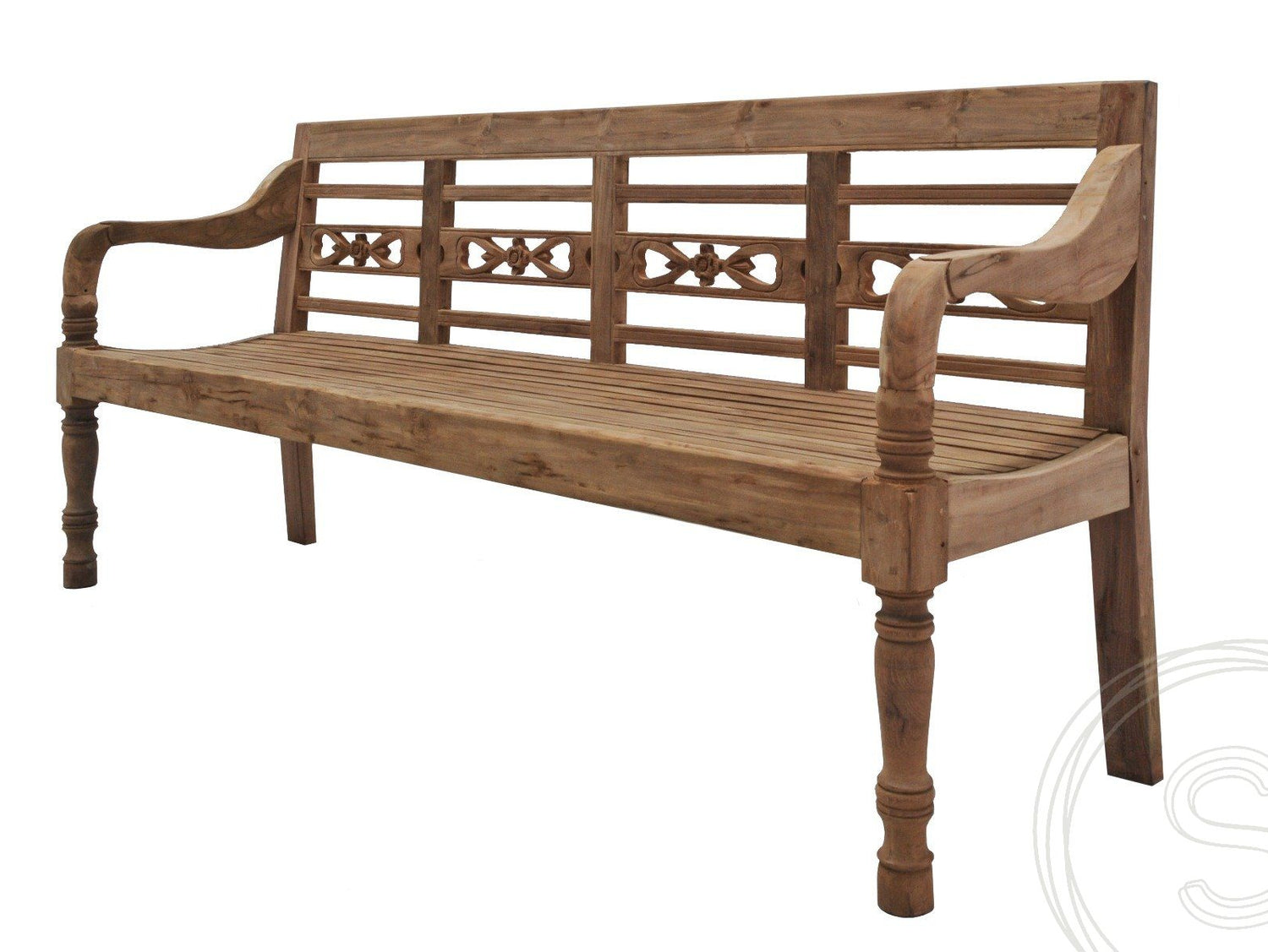 Teak Bahnhofsbank 4 Sitzer