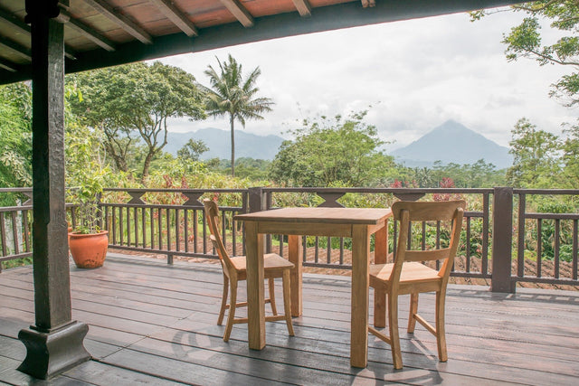 Teak tafel 90x90cm oud hout - Souren Meubels