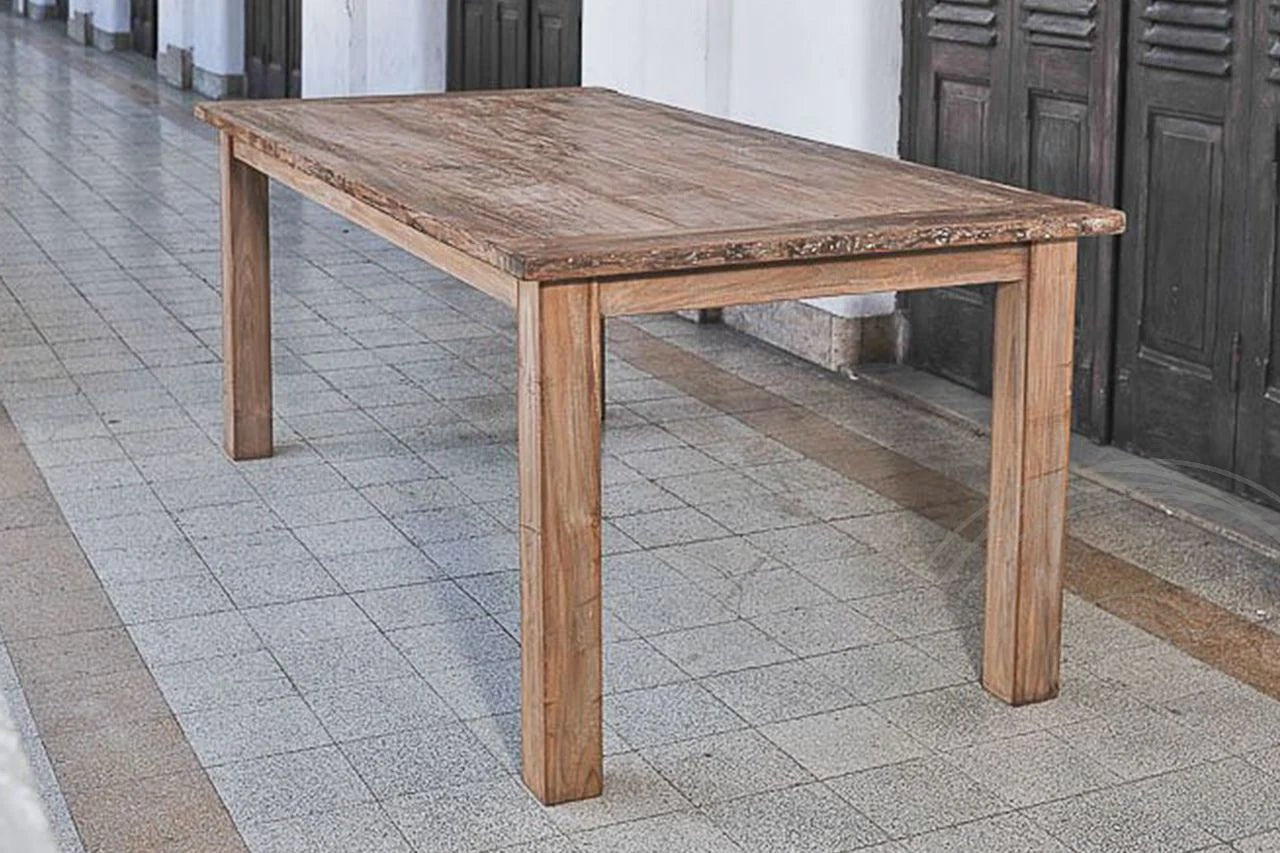Teak tafel 200 x 90 oud hout - Souren Meubels