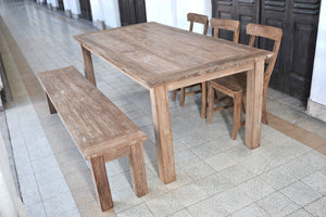 Teak tafel 200 x 90 oud hout - Souren Meubels